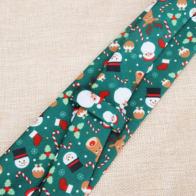 Hot New Sell Christmas Tie Men'S Fashion Casual Snowflake Print Polyester Neck Ties for Man Professional Pattern Necktie 8Cm