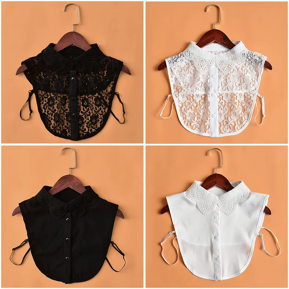 False Lace Shirt Collar Female Adjustable Blouse Sweater Neckline Detachable Lace-Up Decor Collar Clothing Accessories Галст