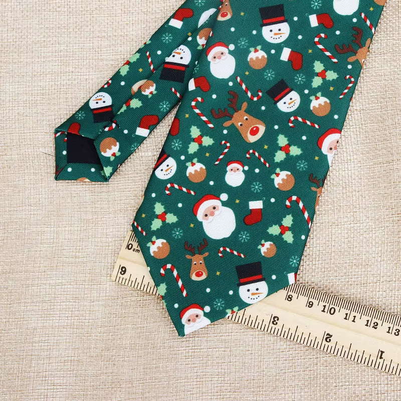 Hot New Sell Christmas Tie Men'S Fashion Casual Snowflake Print Polyester Neck Ties for Man Professional Pattern Necktie 8Cm