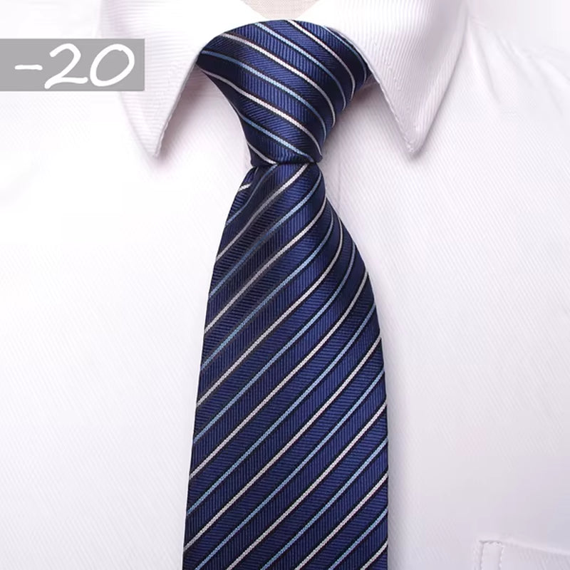 Classic Men Business Formal Wedding Tie 8Cm Stripe Neck Tie Fashion Shirt Dress Accessories