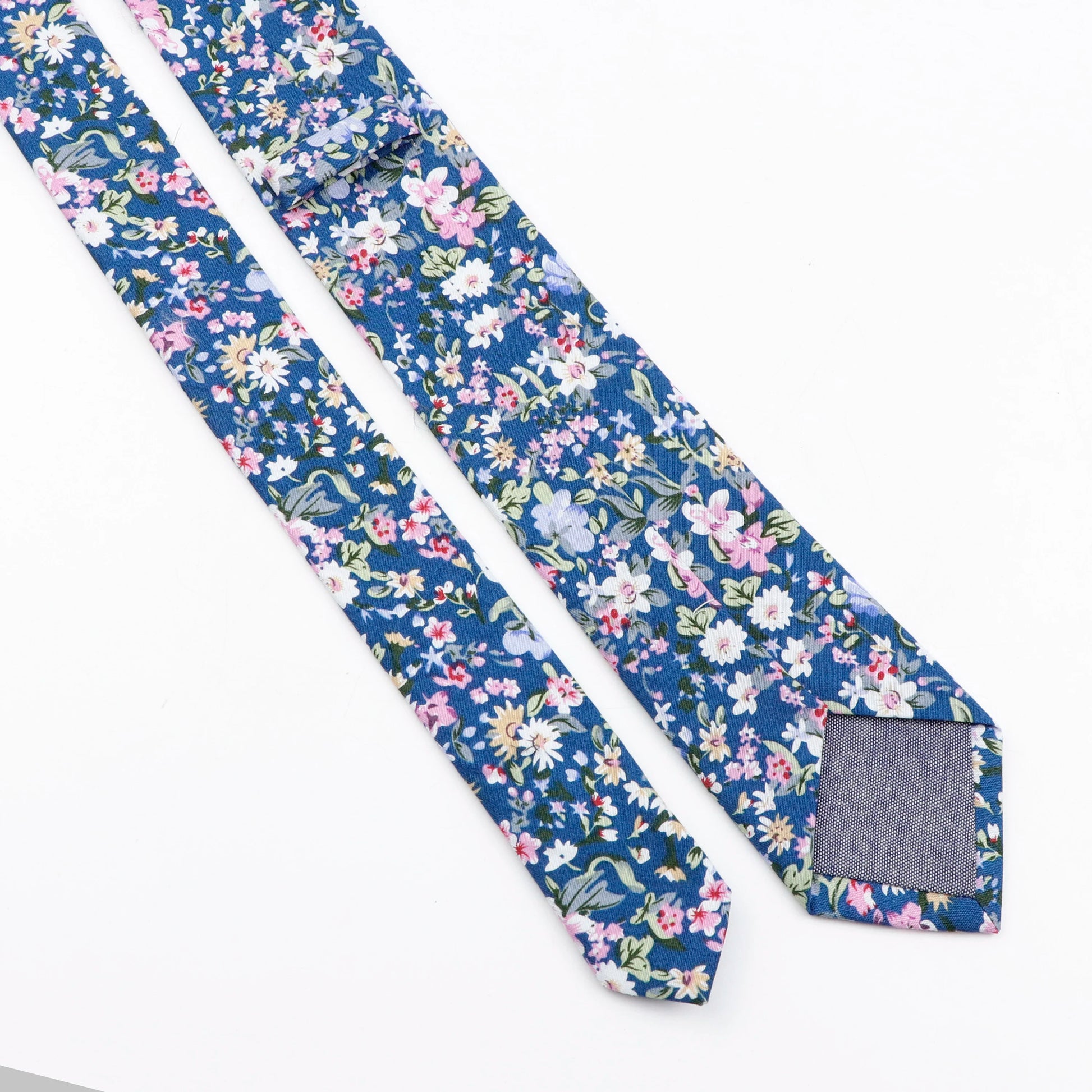 New Floral Print Tie for Men Women Skinny Cotton Neck Tie for Wedding Casual Mens Neckties Suits Collar Neck Ties Gift for Man