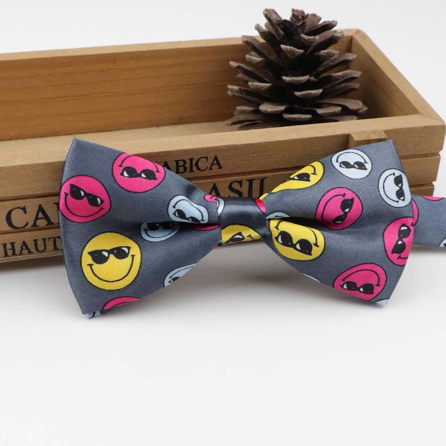 Mens Music Bow Tie Character Moustache Bowtie Smooth Camouflag Note Necktie Soft Polyester Butterfly Festival Striped Ties