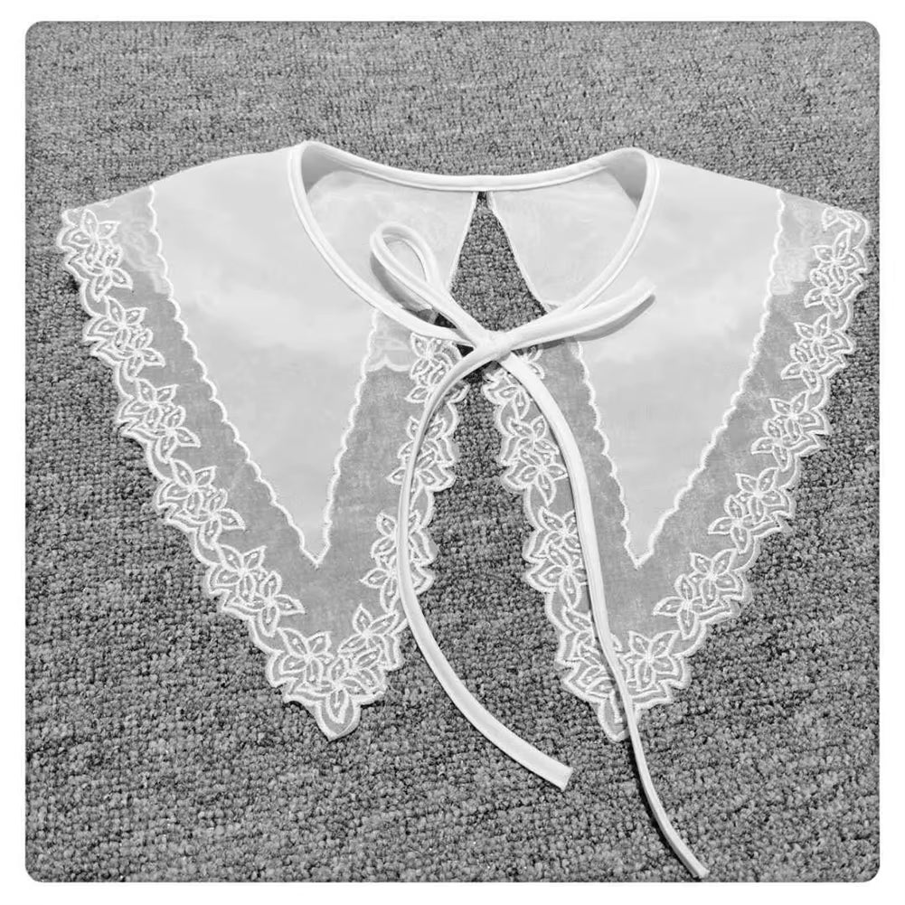 False Lace Shirt Collar Female Adjustable Blouse Sweater Neckline Detachable Lace-Up Decor Collar Clothing Accessories Галст