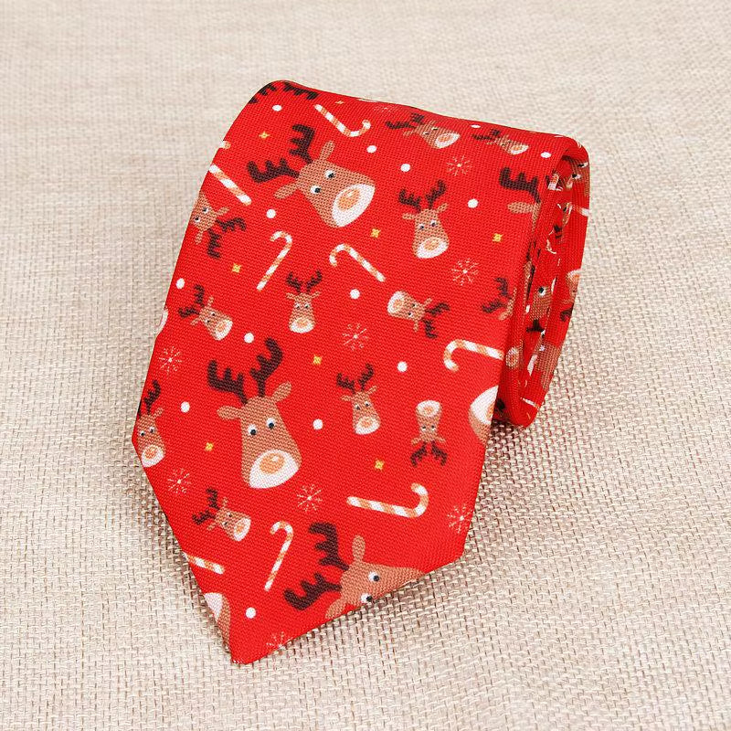 Hot New Sell Christmas Tie Men'S Fashion Casual Snowflake Print Polyester Neck Ties for Man Professional Pattern Necktie 8Cm