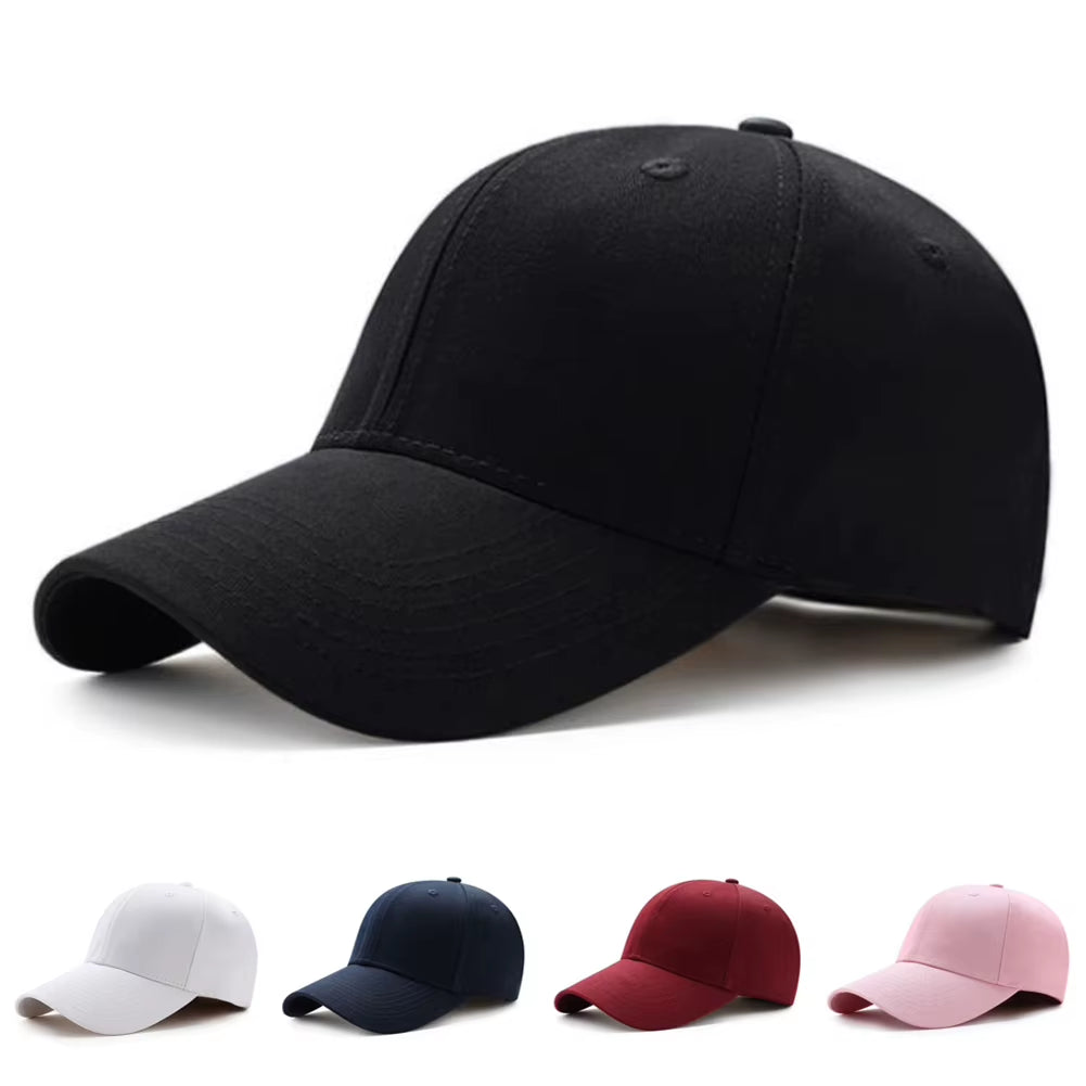 Unisex Black Casquette Solid Color Baseball Cap Men Women Cotton Caps Casual Snapbcak Hats Outdoor Dad Cap Size Adjustable Cap