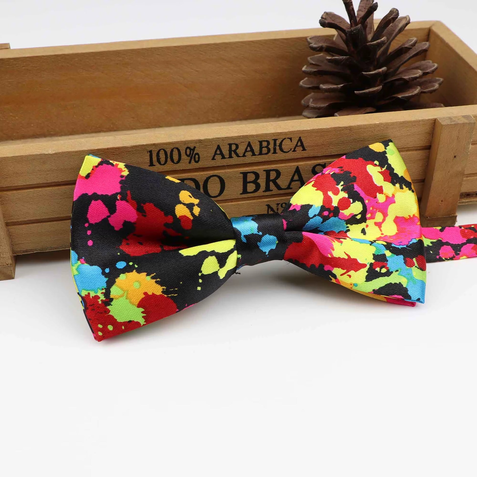 Mens Music Bow Tie Character Moustache Bowtie Smooth Camouflag Note Necktie Soft Polyester Butterfly Festival Striped Ties