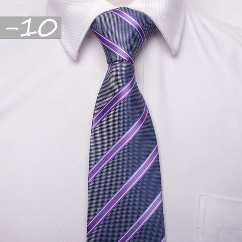 Classic Men Business Formal Wedding Tie 8Cm Stripe Neck Tie Fashion Shirt Dress Accessories