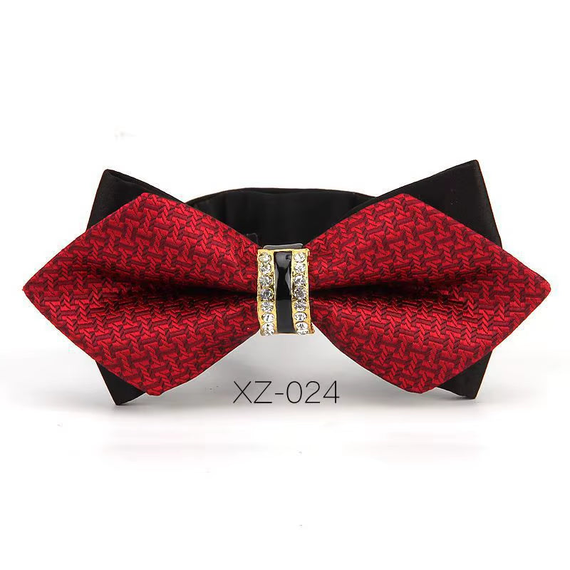 Luxury Boutique Fashion Metal Bow Ties for Men Bowtie Women Wedding Party Butterfly Bowties Gravata Slim Blue Burgundy