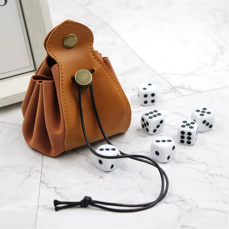 PU Leather Bag for DND Dice Game Tray 5 Celtic Designs Cute Drawstring Pouch for D&D Roleplaying RPG Gift Ideas Coin Purse