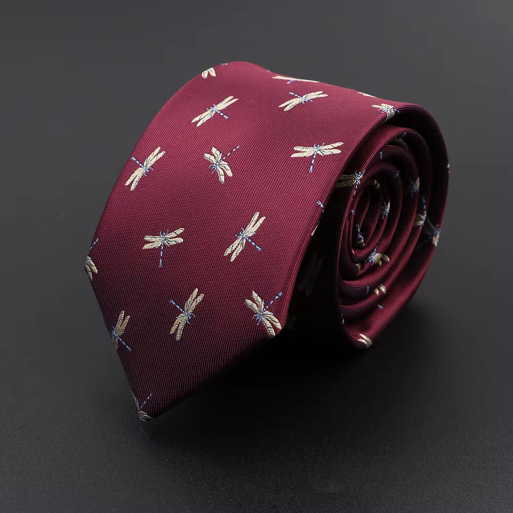 New Casual Men'S Ties Dog Lion Bear Horse Flower Pattern Red Blue Jacquard Necktie for Men Wedding Groom Business Accessories