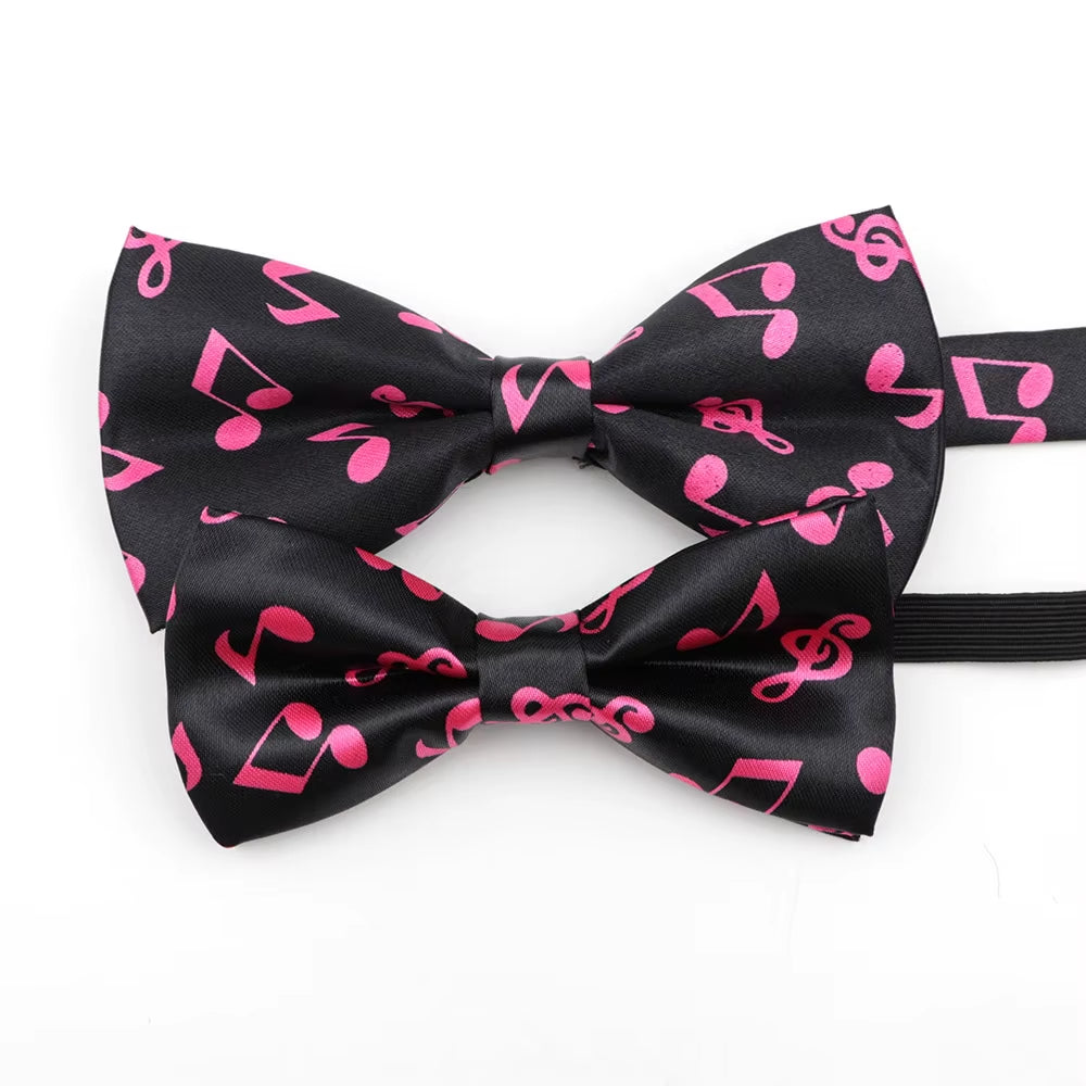 Music Note Parent-Child Bowtie Set Piano Stave Guitar Plaid Family Butterfly Party Dinner Wedding Design Cute Bow Tie Accessory