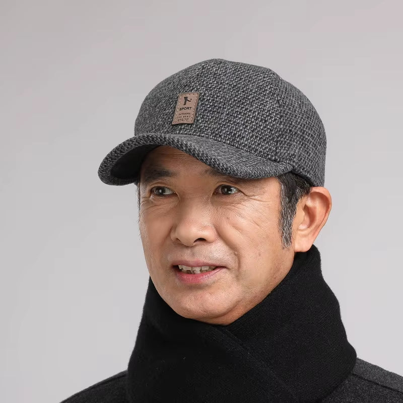 Winter Casual Woolen Men Hats Warm Ear Protection Caps Korean Version Baseball Caps Adjustable Men'S Cotton Caps Sports Caps