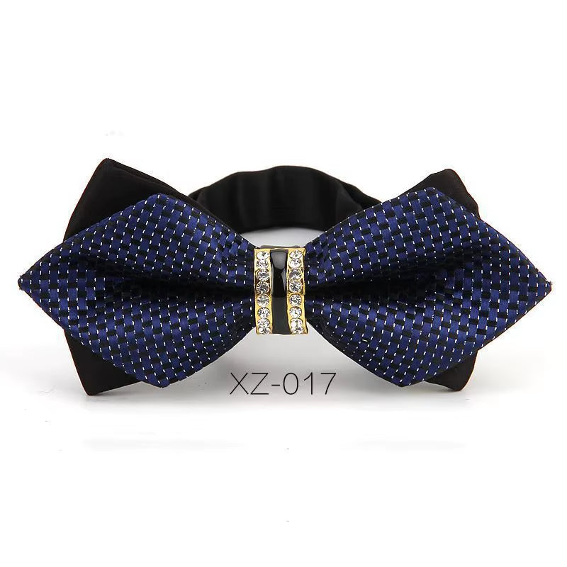 Luxury Boutique Fashion Metal Bow Ties for Men Bowtie Women Wedding Party Butterfly Bowties Gravata Slim Blue Burgundy