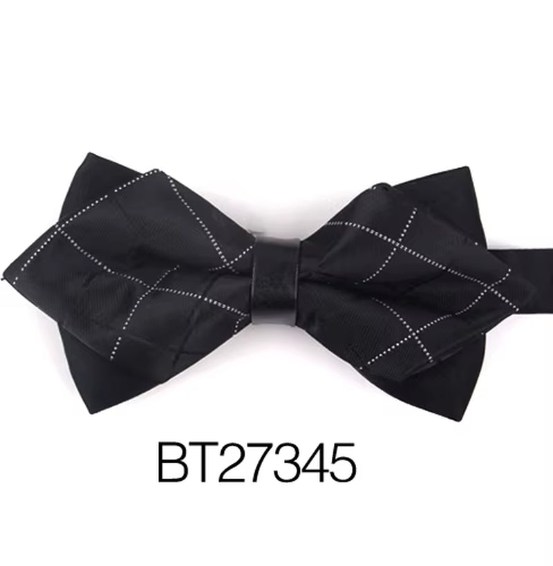 Pointed Bow Ties for Men Women Shirts Classic Men'S Bow Tie Business Wedding Bowknot Adult Solid Bowties Butterfly Suits Tie