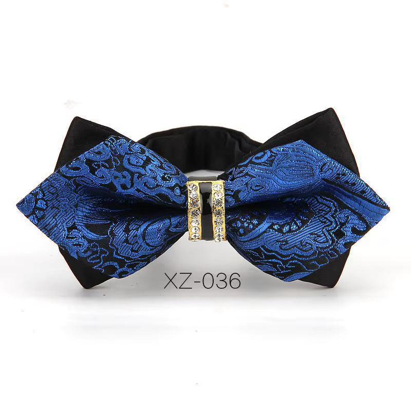 Luxury Boutique Fashion Metal Bow Ties for Men Bowtie Women Wedding Party Butterfly Bowties Gravata Slim Blue Burgundy