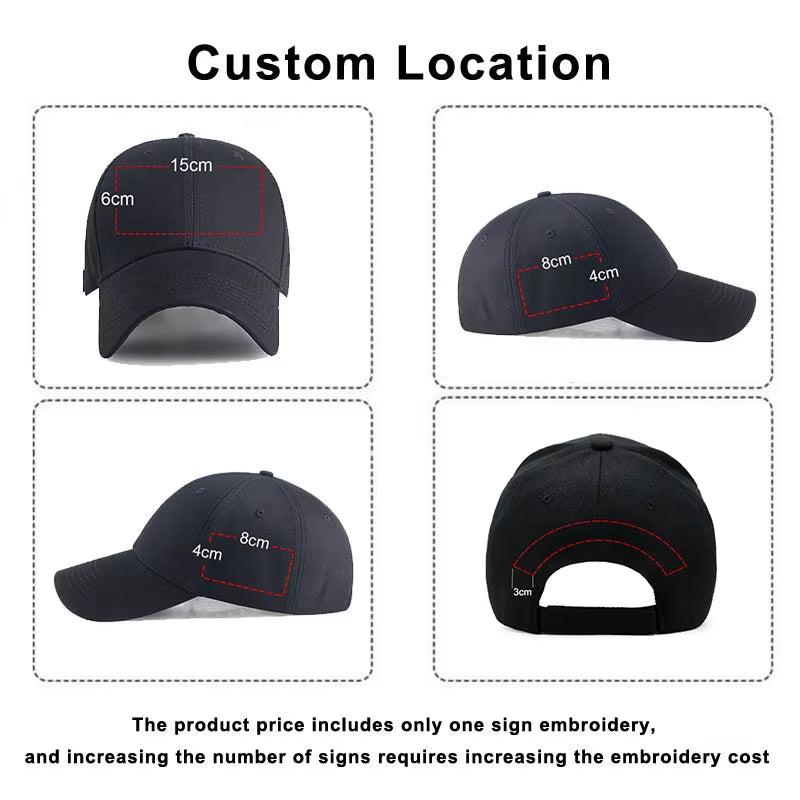 Custom Logo Baseball Cap Text Photo Team Embroidery Bone Gorras Diy Casquette Snapback Hat for Men Women