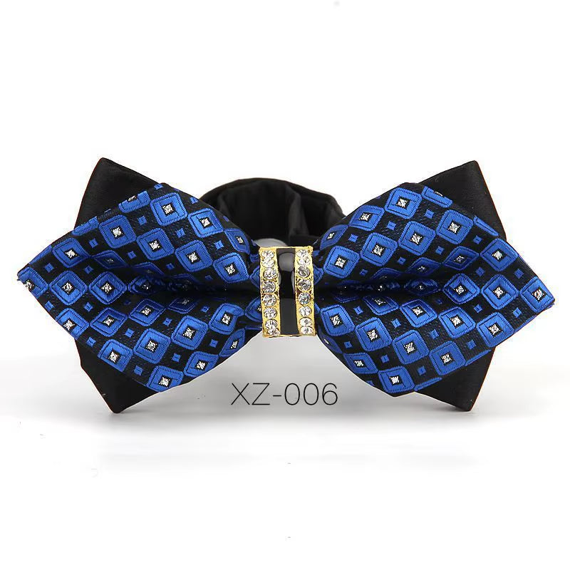 Luxury Boutique Fashion Metal Bow Ties for Men Bowtie Women Wedding Party Butterfly Bowties Gravata Slim Blue Burgundy