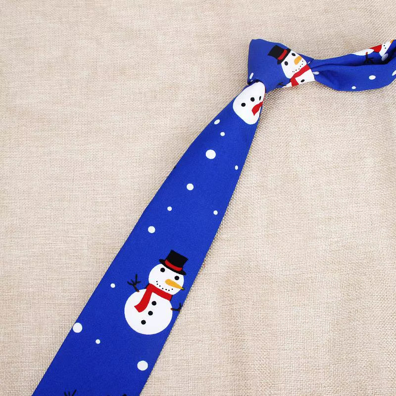 Hot New Sell Christmas Tie Men'S Fashion Casual Snowflake Print Polyester Neck Ties for Man Professional Pattern Necktie 8Cm