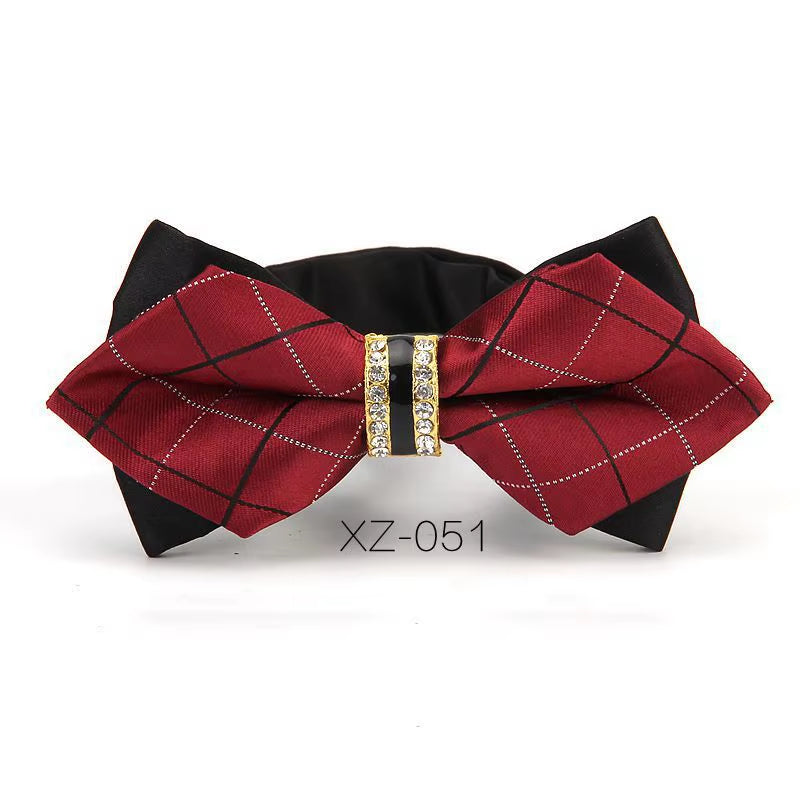 Luxury Boutique Fashion Metal Bow Ties for Men Bowtie Women Wedding Party Butterfly Bowties Gravata Slim Blue Burgundy