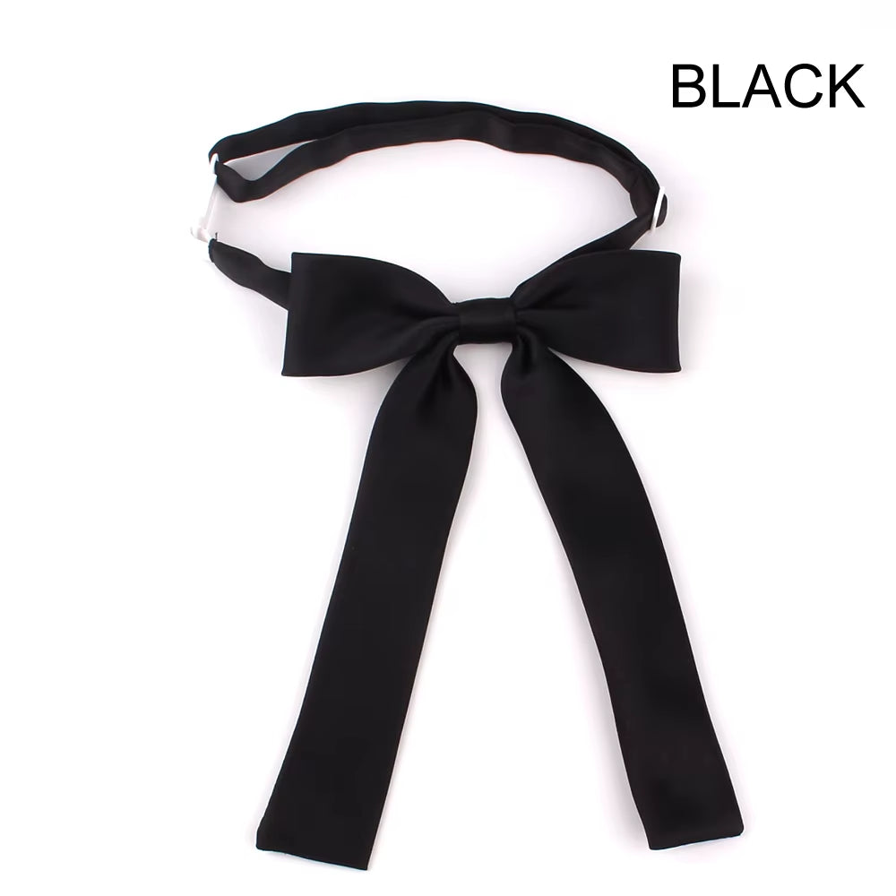 New Solid Bow Ties for Women Polyester Cravats Fashion Bowtie for Party Groom Butterfly Adult Black Red Bowties