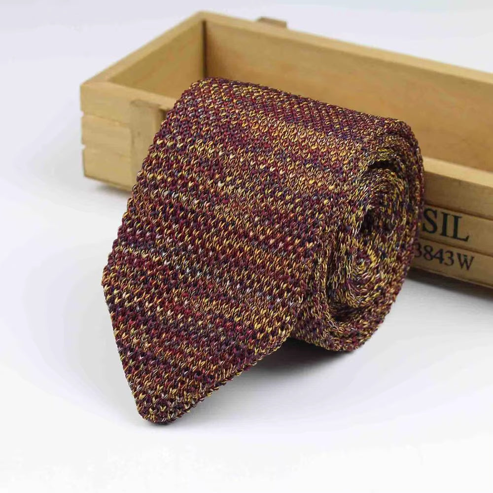 New Knitted Necktie Knit Leisure Triangle Striped Tie Normal Sharp Corner Neck Ties Men Classic Woven Designer Cravat