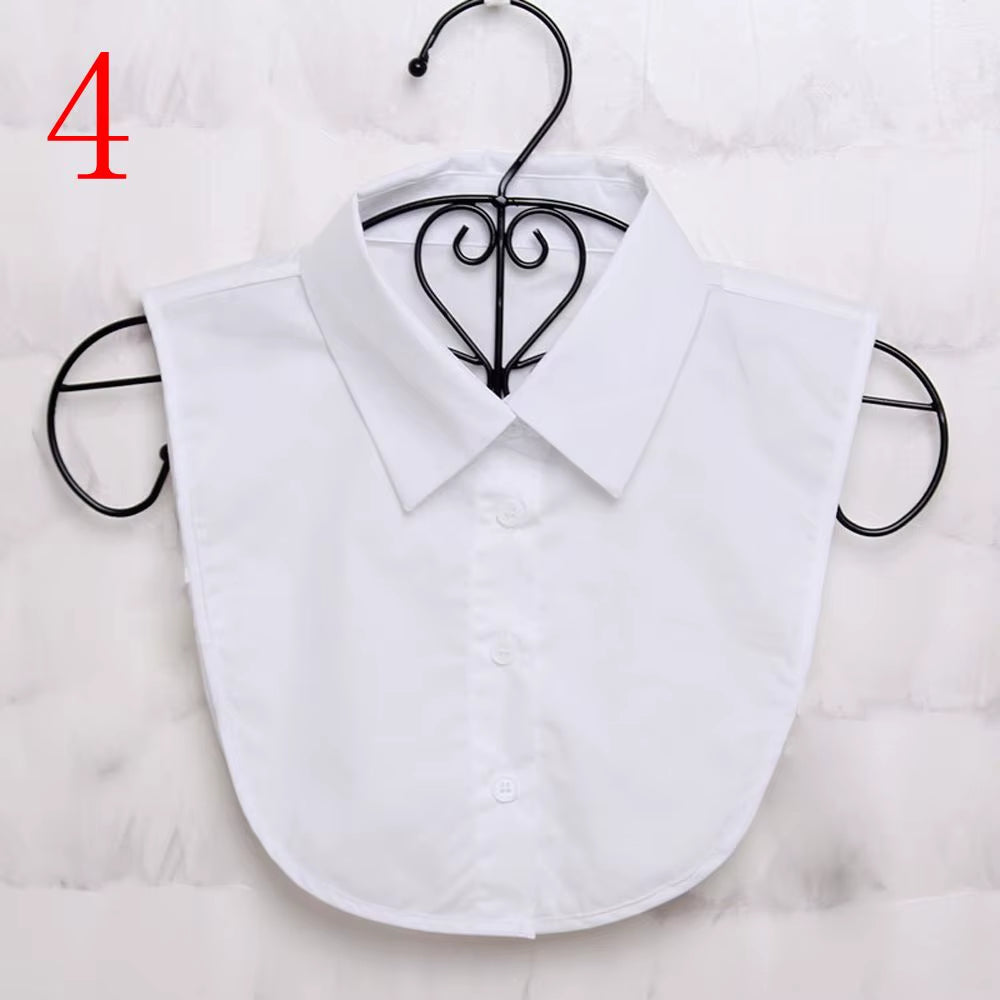 Classic Detachable False Collar Women Fashion Solid Shirt Lace Top Clothes Vintage White Fake Lapel Blouse Accessories