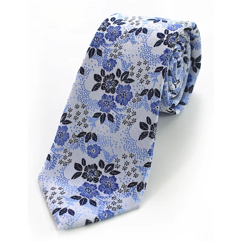 New Designs Classic Silk Men Tie Floral Rose 8Cm Red Jacquard Necktie Gravata Ties for Men Formal Wear Business Wedding