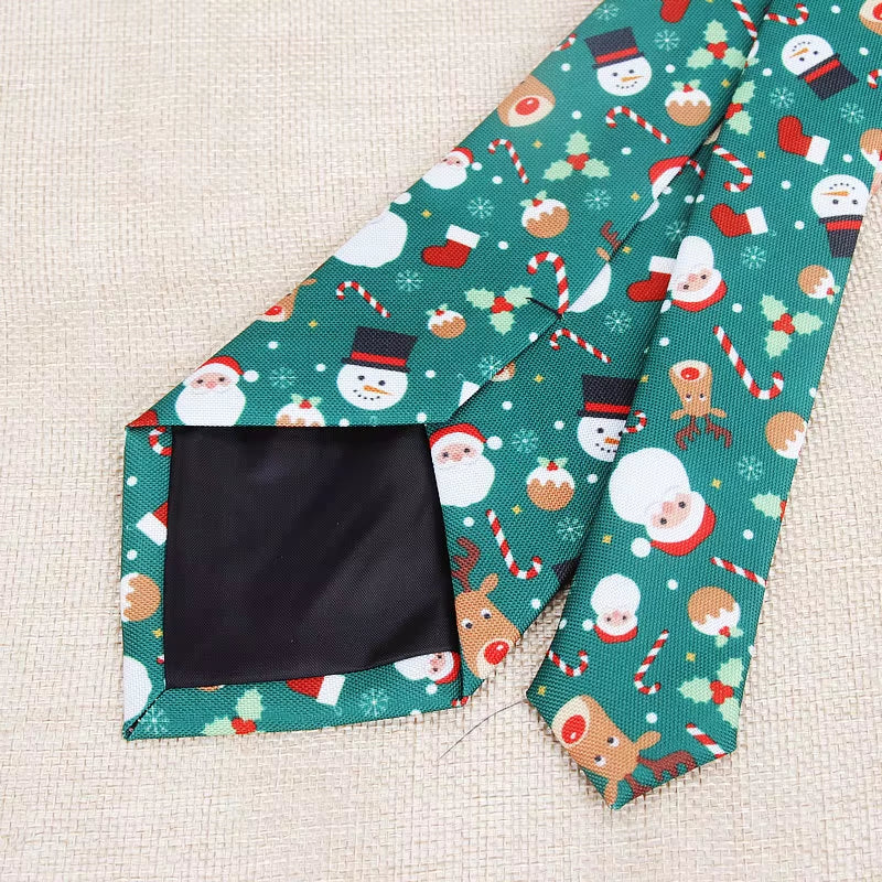 Hot New Sell Christmas Tie Men'S Fashion Casual Snowflake Print Polyester Neck Ties for Man Professional Pattern Necktie 8Cm