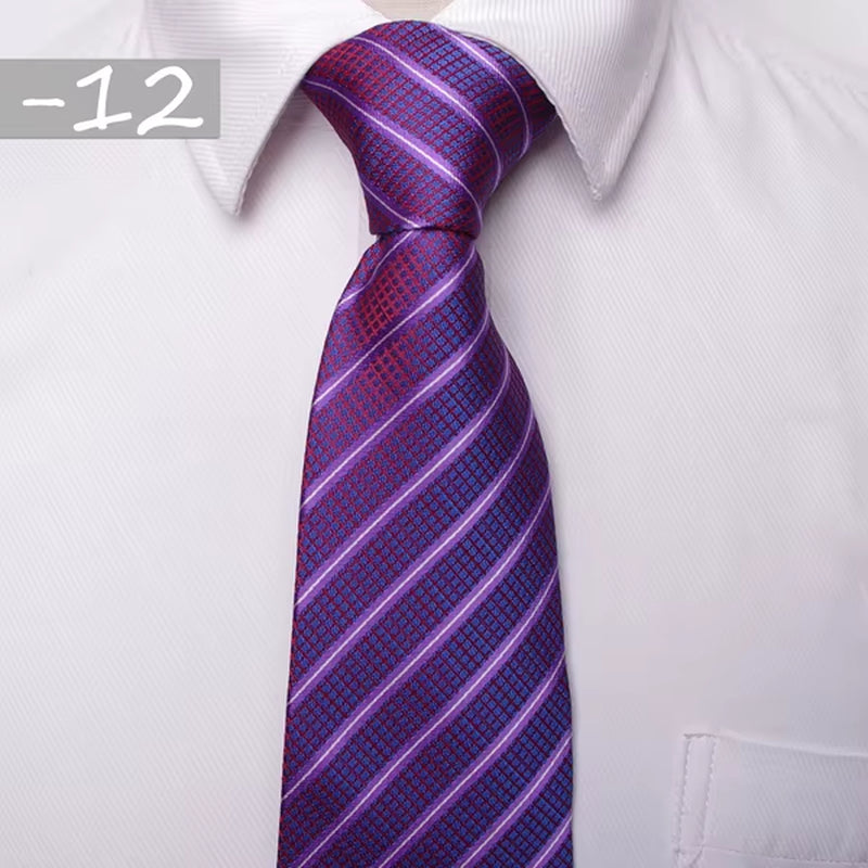 Classic Men Business Formal Wedding Tie 8Cm Stripe Neck Tie Fashion Shirt Dress Accessories