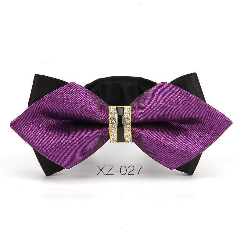 Luxury Boutique Fashion Metal Bow Ties for Men Bowtie Women Wedding Party Butterfly Bowties Gravata Slim Blue Burgundy