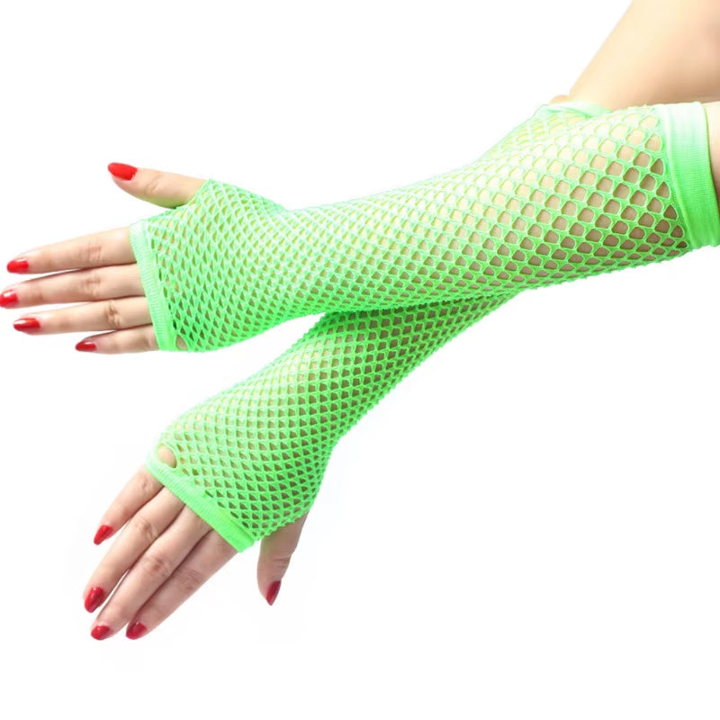 Women Fashion Fishnet Fingerless Long Gloves Leg Arm Cuff Party Wear Fancy Dress for Womens Sexy Beautiful Arm Warmer