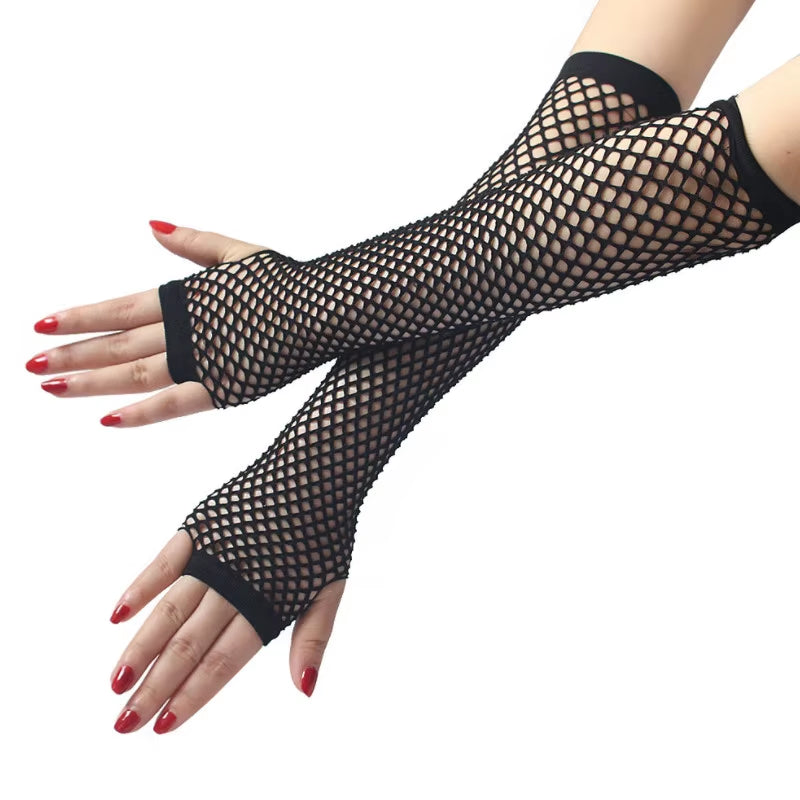 Women Fashion Fishnet Fingerless Long Gloves Leg Arm Cuff Party Wear Fancy Dress for Womens Sexy Beautiful Arm Warmer