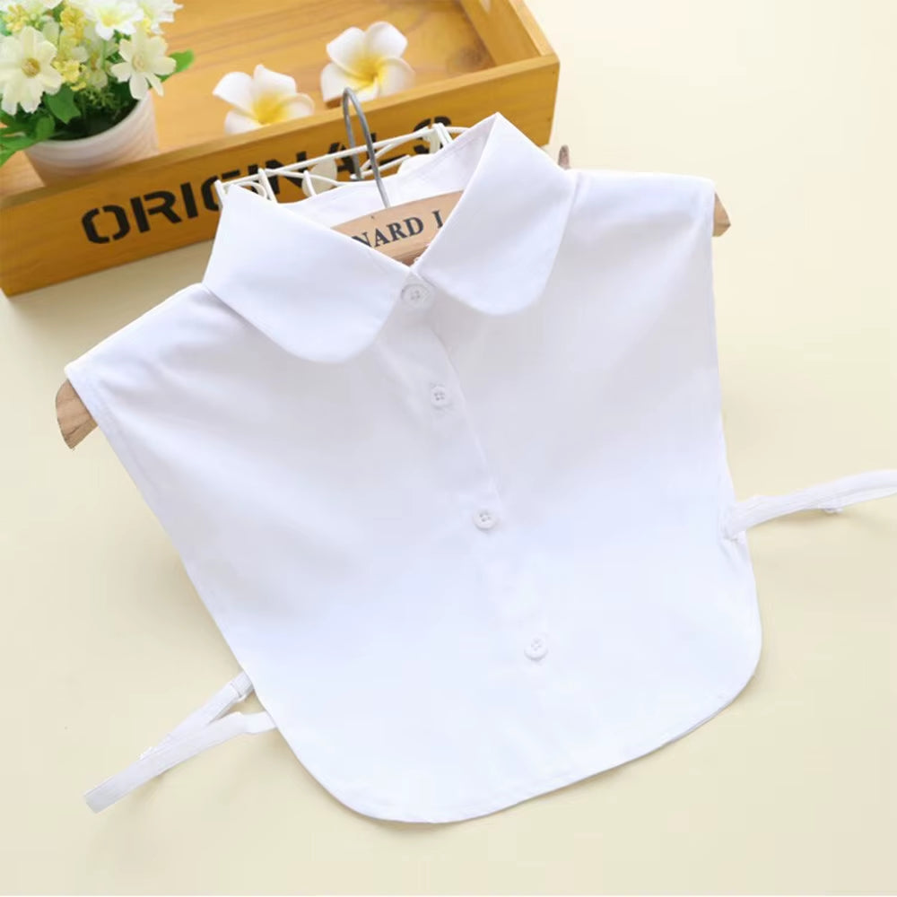 Classic Detachable False Collar Women Fashion Solid Shirt Lace Top Clothes Vintage White Fake Lapel Blouse Accessories