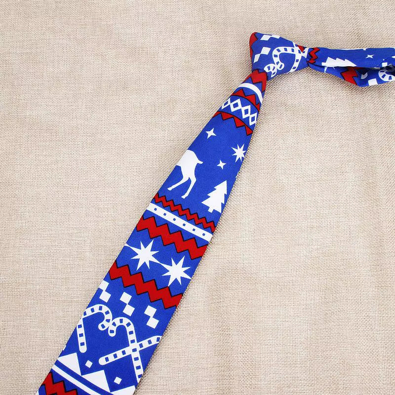 Hot New Sell Christmas Tie Men'S Fashion Casual Snowflake Print Polyester Neck Ties for Man Professional Pattern Necktie 8Cm