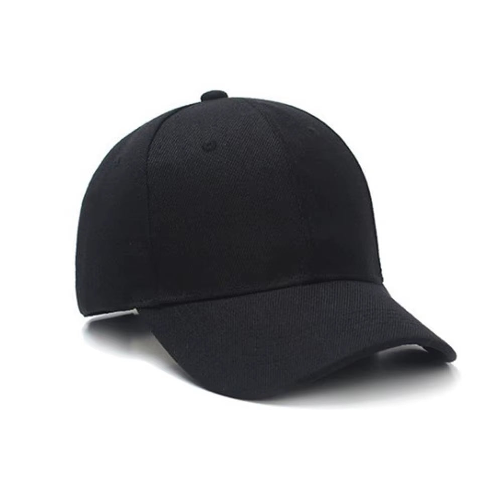 Unisex Black Casquette Solid Color Baseball Cap Men Women Cotton Caps Casual Snapbcak Hats Outdoor Dad Cap Size Adjustable Cap