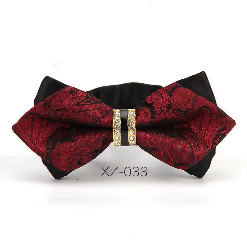 Luxury Boutique Fashion Metal Bow Ties for Men Bowtie Women Wedding Party Butterfly Bowties Gravata Slim Blue Burgundy