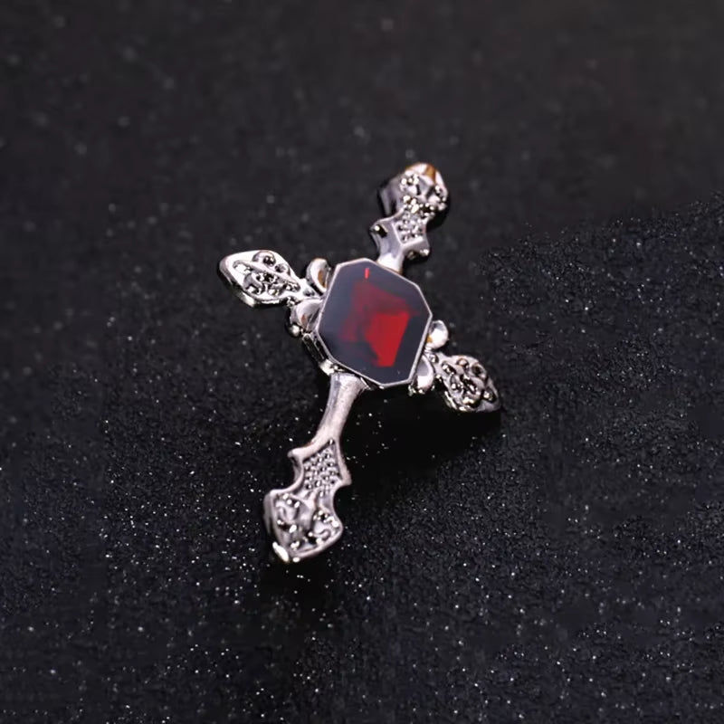 Vintage Rhinestone Cross Brooch Cardigan Shirt Collar Pins Brooches Broches Chain Tassel Brooch Men Lapel Pin Women Jewelry Gift