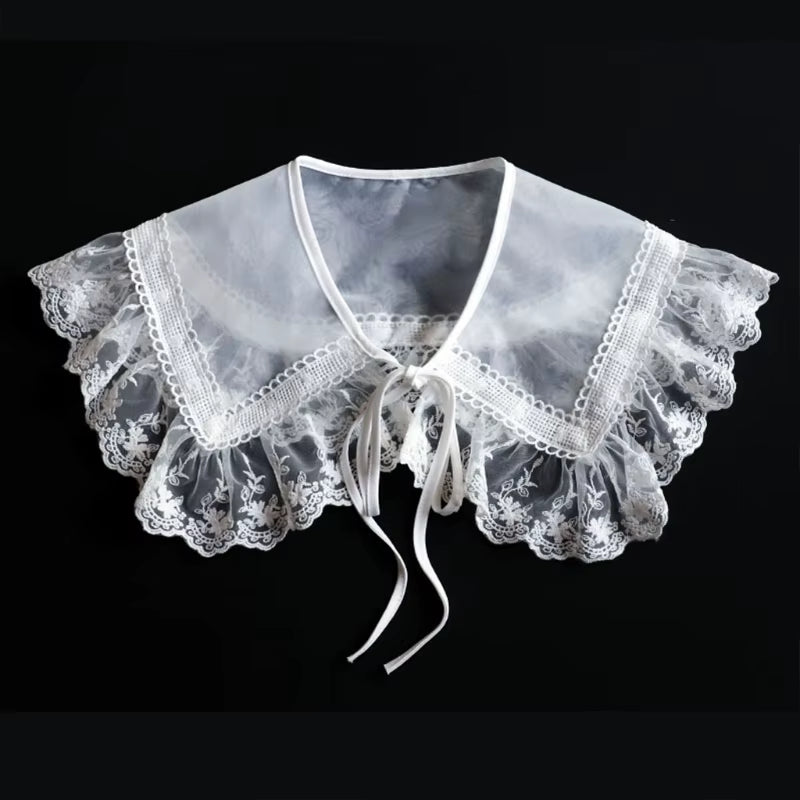 1 Pc Lady Shirt False Collar Lace Detachable False Faux Collar Cuff Choker Tie Korean Style Hollowed-Out Collar M6CD